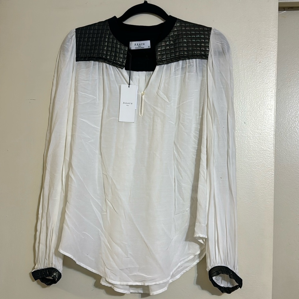 Axara Paris longsleeve two tone blouse